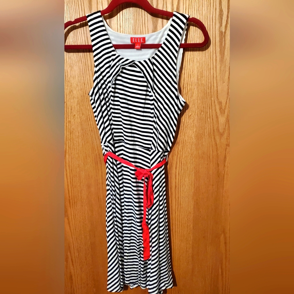 Black and white striped maxi dress